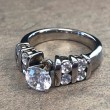 14K Double Row Diamond Accent Engagement Ring